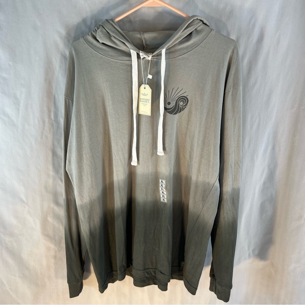 Exist Cotton Gray Dip Dyed Long Sleeve Lightweight Hoodie CA. Dreaming XL